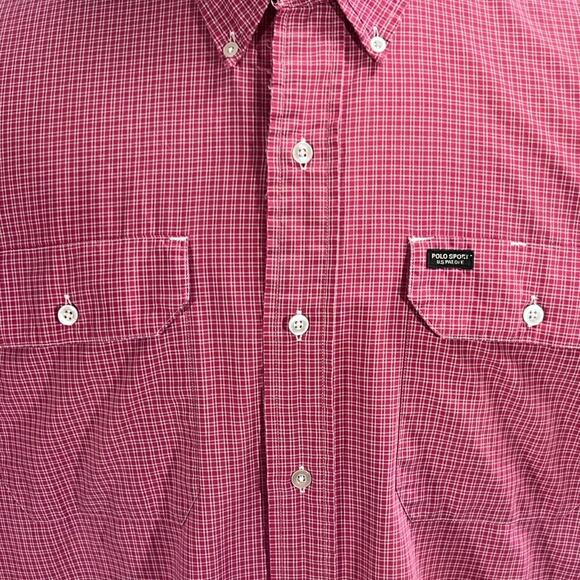 Ralph Lauren Sportsman Red Plaid Shirt Men Large Western Heritage Long Sleeve - Picture 6 of 11